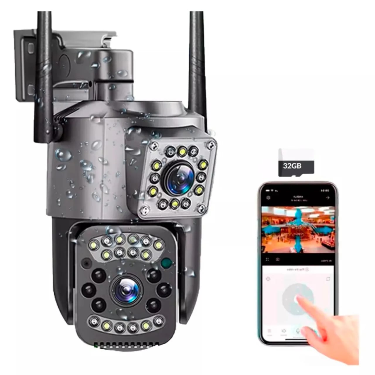 Camara De Vigilancia Doble Lente