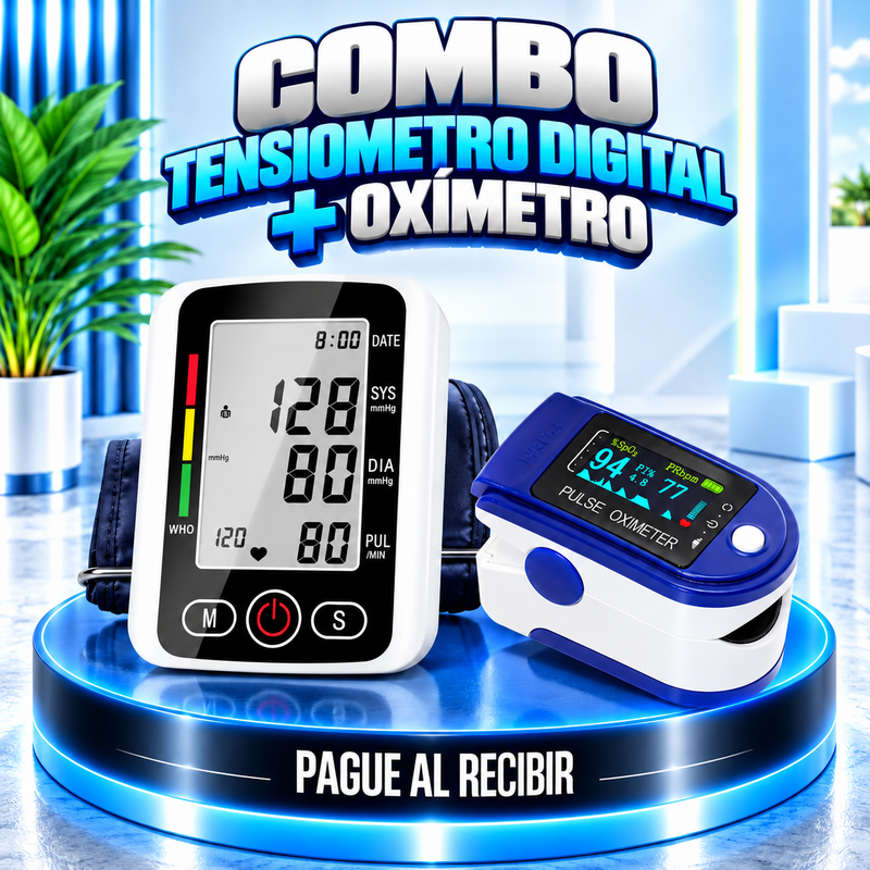 <b>Tensiometro Con Voz + Oximetro Digital GRATIS </b>