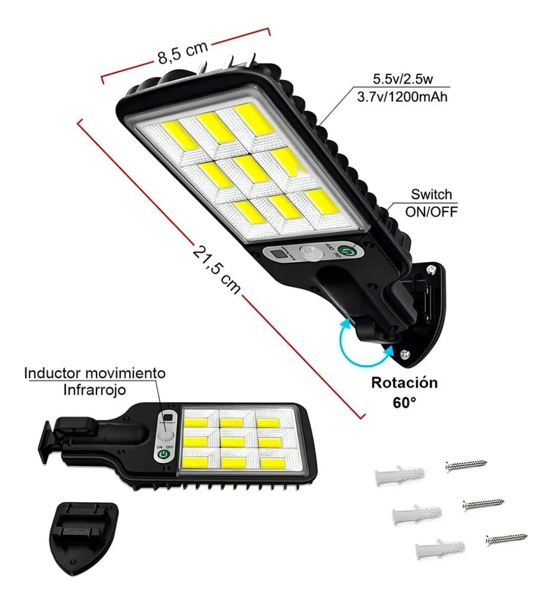 Lampara solar para exteriores recargable